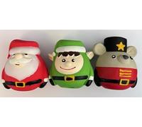 Surrey Feed Christmas Dog Toys Latex Squeaky Balls Pk3 - (Santa/Elf/Nutcracker Mouse)