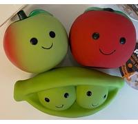 Surrey Feed LARGE Latex Dog Toys Variety Pack - Squeaky Fruit & Veg (Apple/Tomato/Peas)
