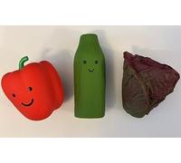 Surrey Feed Latex Dog Toys Variety Pack - Vegetables SMALL (Pepper/Cucumber/Lettuce)