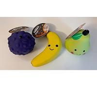 Surrey Feed Latex Squeaky Dog Toys Variety Pack - Fruit Design SMALL (Blackberry/Banana/Pear)