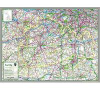 Surrey - UK County Map Paper Laminated - 63 x 83 cm
