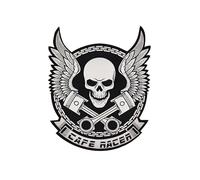 Surriba Skull Halloween Iron on Patches, Skeleton with Wings Sew on Patch, Skull Stickers for Clothes Handsome Cool