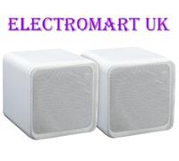 Pair Of Black Or White 4 Inch 80w ABS Bookshelf Monitor Cube Speakers 8 Ohm