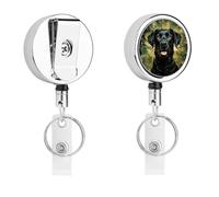 Surrounded by Green Splash Circle Badge Reel Retractable Stainless Steel Badge Clip with Lanyard Cute Badges Reel Holder Heavy-Duty Nurse Doctor Name Tag Badges Clip for Work