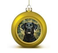 Surrounded by Green Splash Circle Christmas Ball Ornaments - Golden Shatterproof Plastic Vintage Rustic Xmas Tree Decorations Pendant for Family Holiday Wedding Party Xmas Hanging Decoration