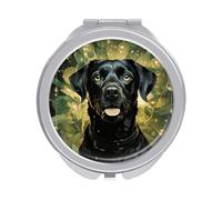 Surrounded by Green Splash Circle Compact Mirror for Purse, Double-Sided 1x/2x Magnifying Metal Pocket Makeup Mirrors, Folding Mini Vanity Mirror, Handheld Round Travel Cosmetic Mirrors for Women