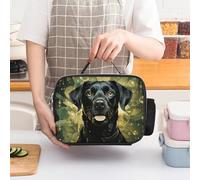 Surrounded by Green Splash Circle Insulated Lunch Bag for Women Lunch Box Large Capacity, Leakproof Tote with Detachable Handles- 5-Hour Cold/Hot Retention Cooler Bag for Office, Picnic, Camping