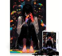 Surrounded by Skulls Jigsaw Puzzles for Teenagers 1000 Piece Pure Logic Toy Quiet Calm Clean Cut Wall Art Decor (50x75cm)