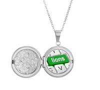 Surrounded Lions Keyboard Letters Locket Necklace Hold Picture Jewelry Birthday Gift