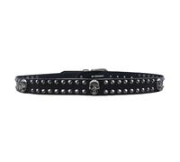 Surrycee Black,125cm(42"~44"), Fashion Mens Women Skull Studded Leather Belt Punk Rock Biker Gothic Genuine Leather Belt For Jean Dress Pants, 3.8cm Wide