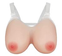 Surrycee Strap on Silicone Breast Forms Rounder Fuller Tear Drop Fake Boobs for Mastectomy Crossdresser Prosthesis Transgender Cosplay Drag Queen,Nude,A Cup:500g/Pair