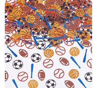 Sursurprise 200Pcs Sports Confetti for Tables Glitter Basketball Baseball Football Soccer Ball Confetti for Sports Baby Shower Decorations All Star Birthday Party Supplies