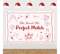 Sursurprise 5x3ft She Found Her Perfect Match Backdrop Photography Background for Bachelorette Bridal Shower Decorations Engagement Wedding Party Supplies