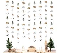 Sursurprise Adventure Party Decorations, 8Pcs Adventure Garlands Mountain Tree Hanging Streamer, Let The Adventure Begin Forest Woodland Party Supplies for Baby Shower Birthday