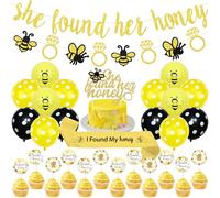 Sursurprise Bee Theme Bachelorette Decorations, Bumble Bee I Found My Honey Sash She Found Her Honey Banner Cake Cupcake Toppers Bee Balloons, Bride to Bee Bridal Shower Engagement Decor