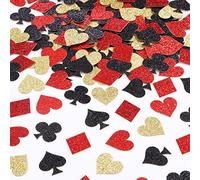 Sursurprise Casino Poker Confetti, Casino Party Decorations, GLitter Table Scatter for Las Vegas Game Night Party Supplies