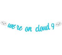 Sursurprise Cloud Baby Shower Decorations, We are on Cloud 9 Banner, On Cloud 9 Baby Shower Decorations for Boys Girls