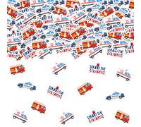 Sursurprise Emergency Vehicle Party Decorations, 200PCS Sound the alarm Confetti, Supply Team Rescue First Responder Transportation Firetruck Police Ambulance Baby Shower Birthday Party Supplies