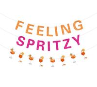 Sursurprise Feeling Spritzy Banner, Aperol Spritz Banner for Citrus Orange Cocktail Bachelorette Bridal Shower Engagement Wedding Summer Fruit Mimosa Birthday Hen Party Supplies