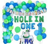 Sursurprise Golf 1st Birthday Decorations, Hole In One Balloon Garland Arch Kit, Golf Photo Banner, One High Chair Banner for Boys First Birthday, Sports Theme Party Supplies
