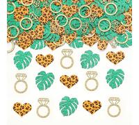 Sursurprise Jungle Bachelorette Party Decorations, 200Pcs Leopard Print Bachelorette Confetti for Table, Tropical Safari Wild Bachelorette Bridal Shower Engagement Hen Party Supplies