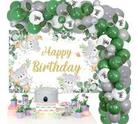 Sursurprise Koala Birthday Decoration - Garland Kit, Bear Backdrop, Zoo Wild Jungle Animal Theme