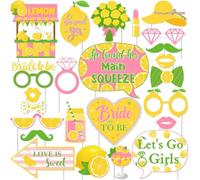 Sursurprise Lemon Bridal Shower Decorations She Found Her Main Squeeze Photo Booth Props Lemonade Citrus Party Supplies - Set of 24