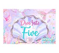 Sursurprise Mermaid 5th Birthday Decorations, 7x5ft Dive Into Five Backdrop Mermaid Birthday Banner Under The Sea Photography Background Photo Booth Studio, Girls 5 Years Old Birthday Party Supplies