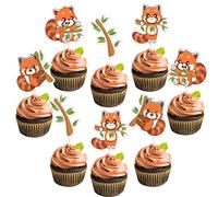 Sursurprise Red Panda Party Decorations, 36PCS Red Panda Cupcake Toppers, Red Panda Birthday Baby Shower Decorations Party Supplies