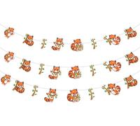 Sursurprise Red Panda Party Decorations - 3PCS Banners for Birthday Baby Shower Supplies