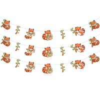 Sursurprise Red Panda Party Decorations, 3PCS Red Panda Banners, Red Panda Birthday Baby Shower Decorations Party Supplies