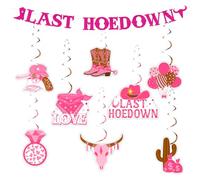 Sursurprise Western Cowgirl Bachelorette Party Decorations, Last Hoedown Banner Sign Hanging Swirls Ceiling Streamers for Nashville Bridal Shower Engagement Wedding Supplies