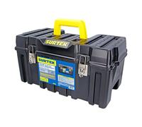 SURTEK Tool Box - 21" x 11" x 10" Mobile Tool Carrier with Moulded ABS Plastic Construction & Dual Latching Metal Clasp Design - CPS20, Black