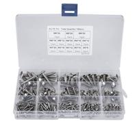 Surtido de tornillos autorroscantes de cabeza plana de acero inoxidable M3 M4 M5 M6 180 piezas para bricolaje en el hogar y reparación de muebles A2 70 Kit de hardware de alta