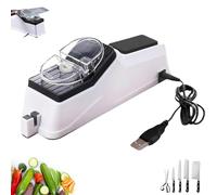 Surudoisharp Pro Electric Knife Sharpener，5 Seconds for Quick Sharpening, Knives Automatic Knives Sharpener, Knife Sharpener with Protective Cover for Kitchen Knives-A