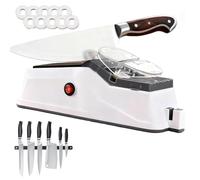 Surudoisharp Pro Knife Sharpener,Surudoisharp Pro Electric Knifes Sharpener with 10 Sharpening Discs & Protective Cover,Quick Sharpening,for All Knives (1pcs)