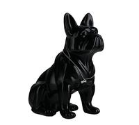 suruim Resin English Bulldog Statue French Bulldog Sculpture Home Decor Modern Collectible Doll Art Dog Statue Bulldog Doll Resin Crafts Living Room Tabletop Decor (Black, L)