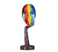 suruim Simple Creative Colorful Women Face Art Statue Thinker Lady Sculpture Abstract Characters Crafts Ornaments Home Office Bedroom Living Room Study Room Studio Decorations (Large 15.3x4.9x4.9in)