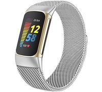 surundo Compatible with Fitbit Charge 6/Fitbit Charge 5 Wristband, Magnetic Closure Mesh Loop Adjustable Metal Bands for Fitbit Charge 6/Fitbit Charge 5 Advanced Fitness/Health Tracker