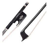 SURVEAL 4/4 Cello Bow Fiddle Bow Well Balanced Ribstop Carbon Fiber Round Stick Ebony Frog AAA Mongolia Syberia Horse Hair (4/4)