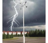 Surveillance Camera Pole, Segmented Mounting Stand with Screws & Ground Cage for Outdoor Use, A-14.8ft/4.5m Height