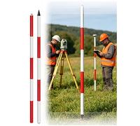 Survey Pole,Adjustable Aluminum Survey Pole & Grade Rod 6.6-16 Ft - High-Visibility Red Markings for Land Surveying, Construction Staking, Water Well Sounding - Durable & Lightweight