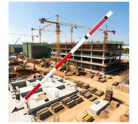 Surveying Ranging Rod, Thickened Aluminium Alloy Marking Pole, Detachable Measuring Staff for Engineering Survey, Road Construction, Land Mapping(Telescopic,300cm(9.8ft))