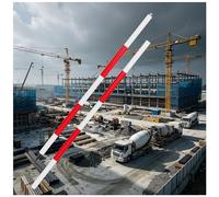 Surveying Ranging Rod, Thickened Aluminium Alloy Marking Pole, Detachable Measuring Staff for Engineering Survey, Road Construction, Land Mapping(Segmented,200cm(6.6ft))