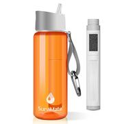 SurviMate 5-Stage 0.01μm Ultra-Filtration Filtered Water Bottle, BPA-Free Material, NSF/ANSI 42&372 Certified, Portable Water Filter Bottle for Survival, Camping, Hiking, and Emergency Use