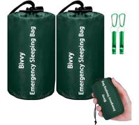 Survival Bivvy Sleeping Bag Designed for Extreme Weather Conditions Portable Lightweight Waterproof Windproof Mylar Shelter (Set 2)