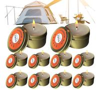 Survival candles - 10 long, wind-proof and paraffin waterproof candles, 6 x 6 cm, 50 g each, lighting for power outages, outdoor preparations and in case of