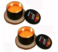 Survival Candles, Beeswax, 36 Hour Long Burning Emergency Candle with 3 Wicks, Beeswax Survival Kit in Tins for Blackouts, Winter Storms, Camping, Power Outage, Portable & Windproof (2pcs)
