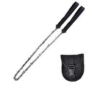 Survival Chain Saw 103cm Foldable Manual ChainSaw Emergency Pocket Gear Camping Tool for Outdoors (Black)