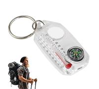 Survival Compass Keychain - Multifunction Tool Thermometer Outdoor Guide Device | Small Navigation Aid for Camping & Hiking, Compact, Lightweight, Emergency Equipment